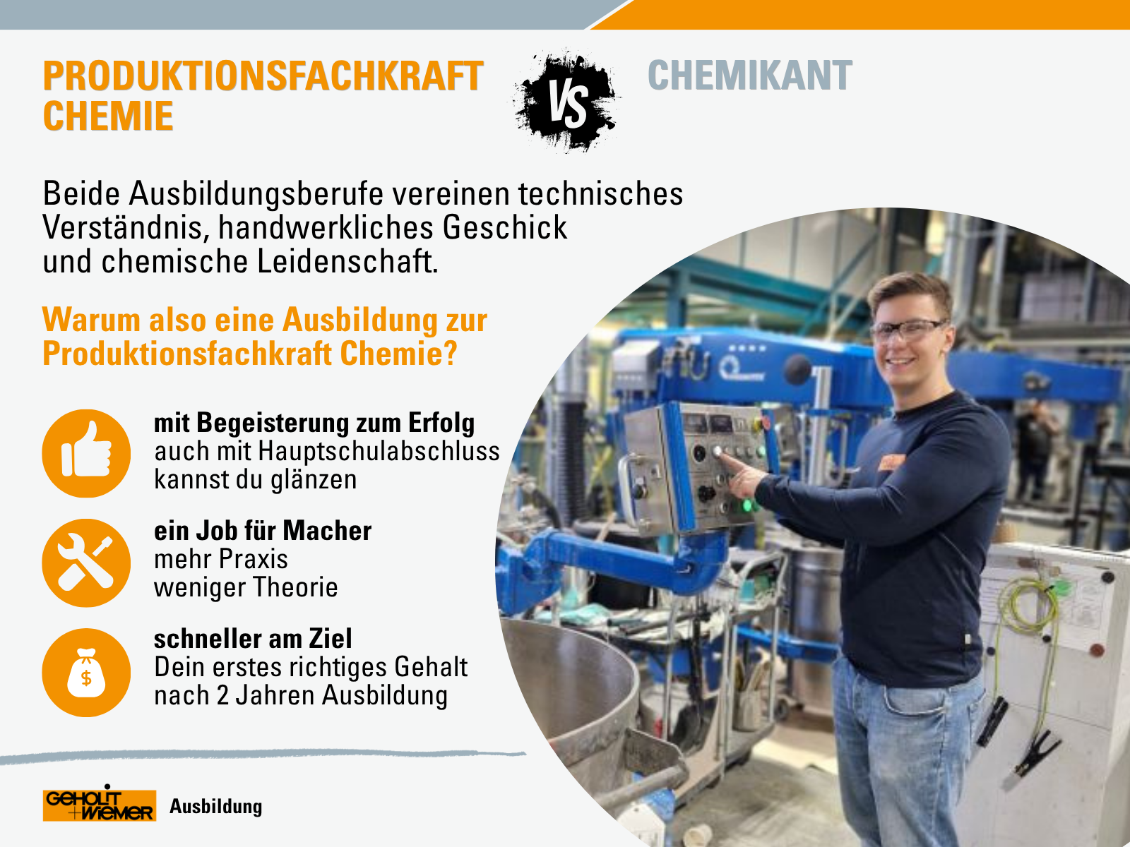 Produktionsfachkraft Chemie vs. Chemikant